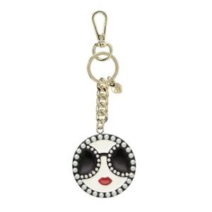 Stace Face with Pearls Round Circle Keychain